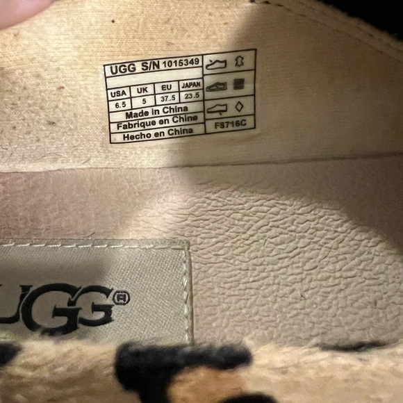 UGG Keile Calf Hair Leopard Slip On Shoes - Picture 6 of 7